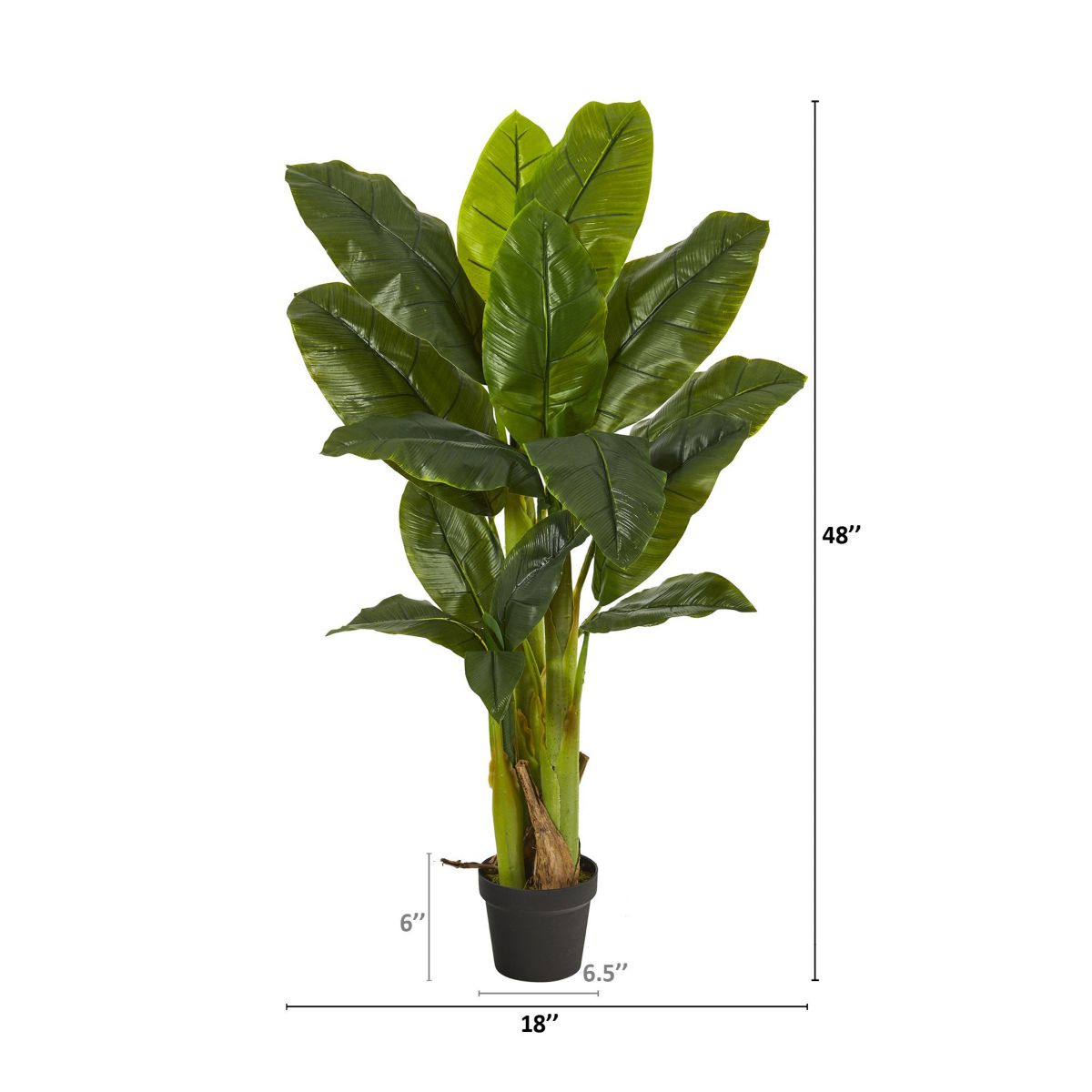 4-Foot Triple Stalk Banana Tree (Real Touch)