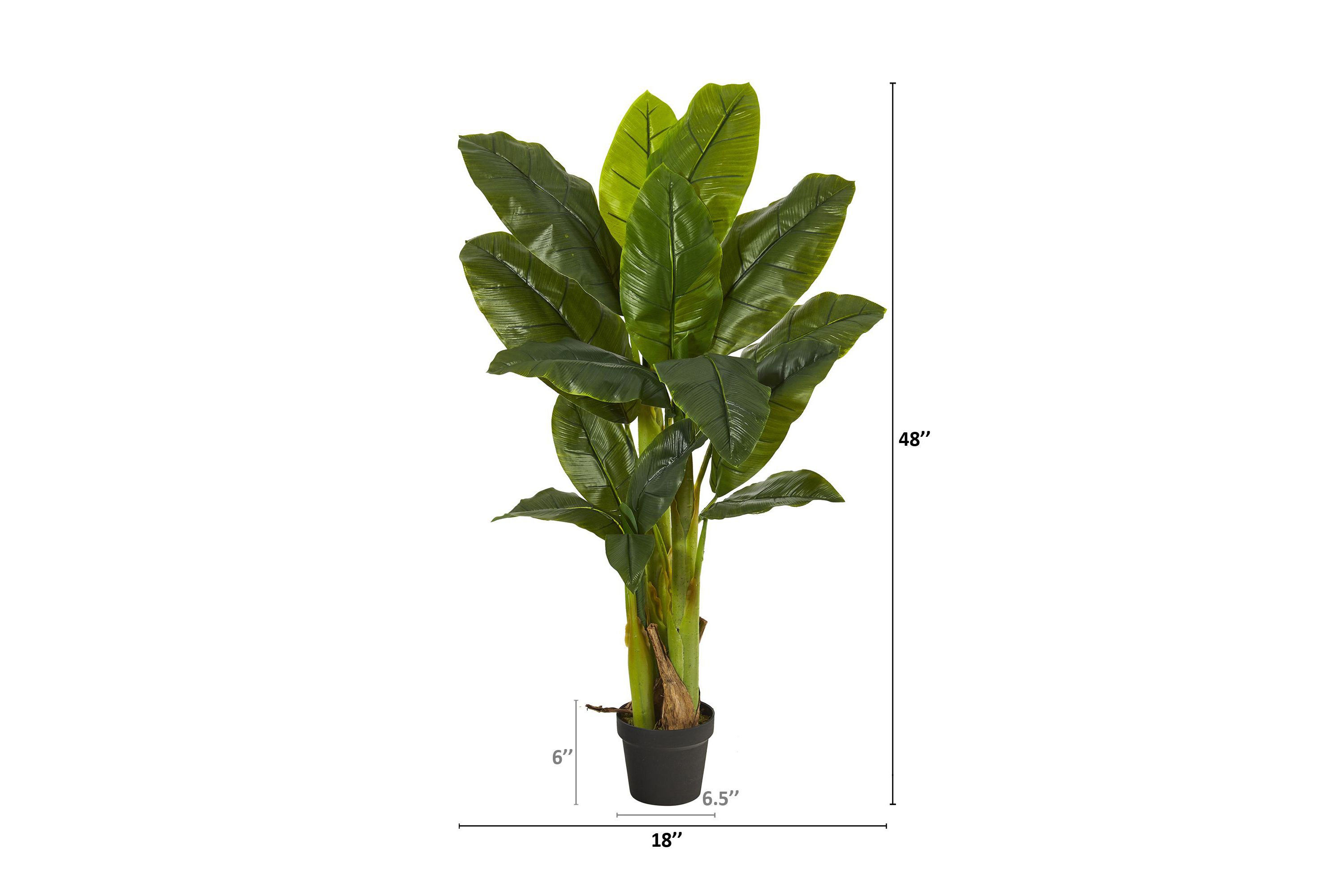 4-Foot Triple Stalk Banana Tree (Real Touch)