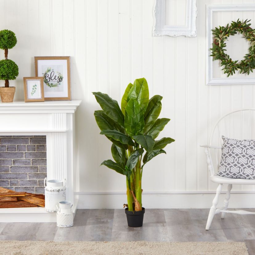 4-Foot Triple Stalk Banana Tree (Real Touch)