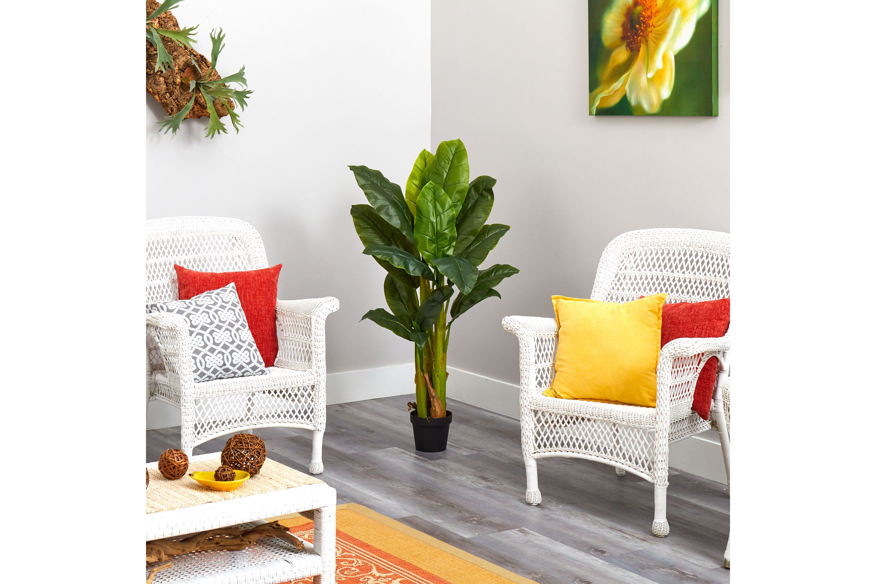 4-Foot Triple Stalk Banana Tree (Real Touch)