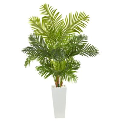 68-Inch Hawaii Palm Artificial Tree in Tall White Planter