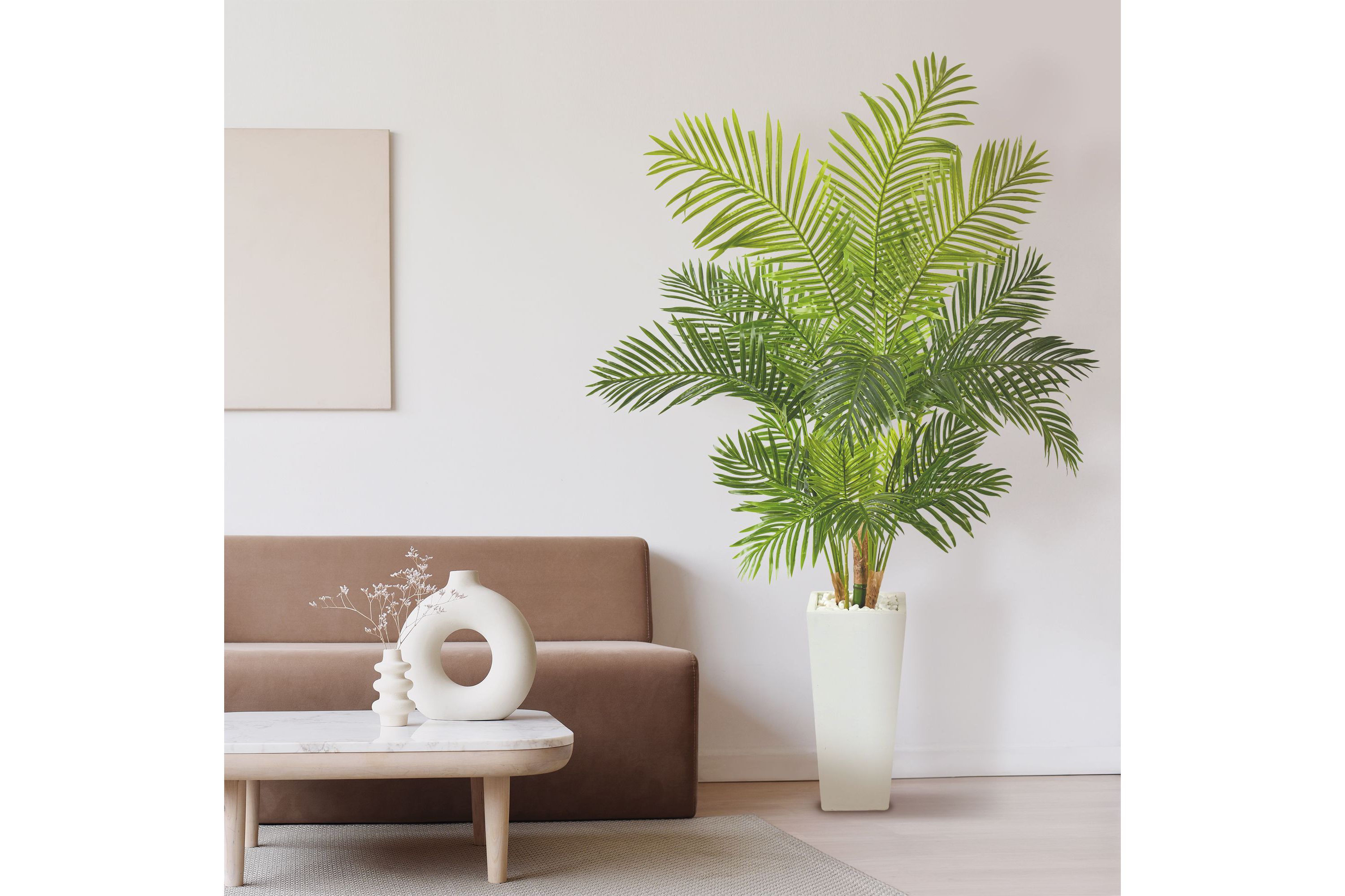68-Inch Hawaii Palm Artificial Tree in Tall White Planter