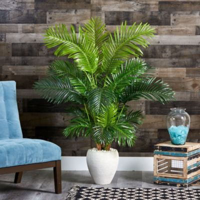 62-Inch Hawaii Palm Artificial Tree in White Planter