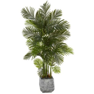 75-Inch Areca Palm Artificial Tree in White Planter