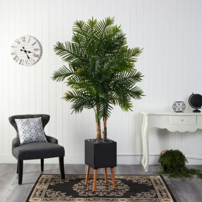 70-Inch Areca Palm Artificial Tree in Black Planter with Stand