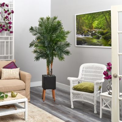 70-Inch Areca Palm Artificial Tree in Black Planter with Stand