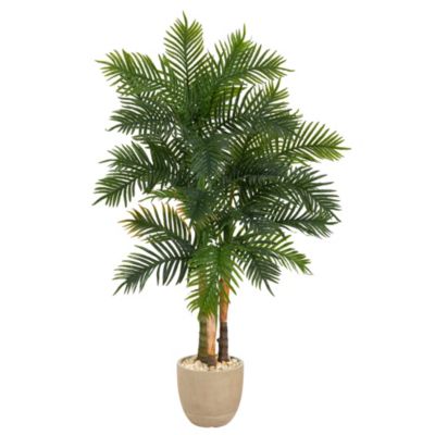 62-Inch Areca Palm Artificial Tree in Sandstone Planter