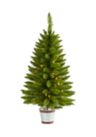 3 Foot Providence Pine Artificial Christmas Tree in Metal Planter with 50 Warm White Lights and 114 Bendable Branches