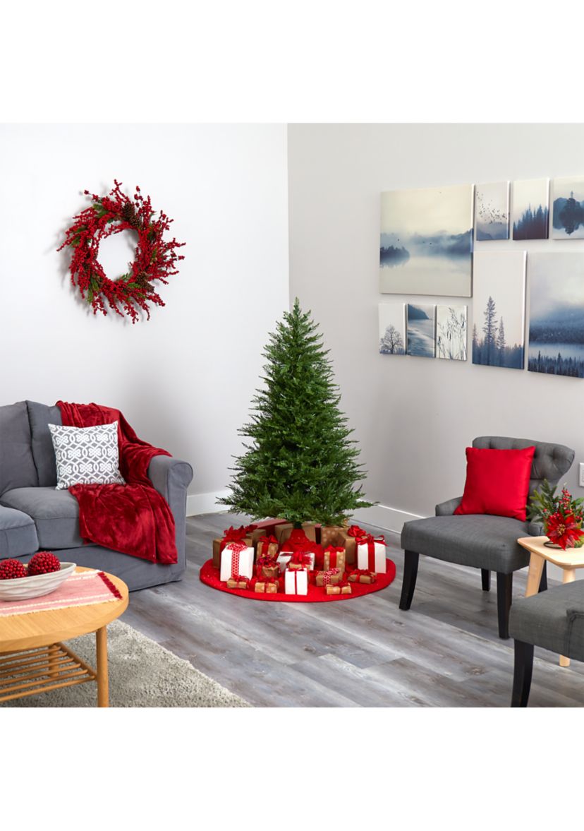 5 Foot Wisconsin Fir Artificial Christmas Tree with 250 Warm White LED Lights and 578 Bendable Branches