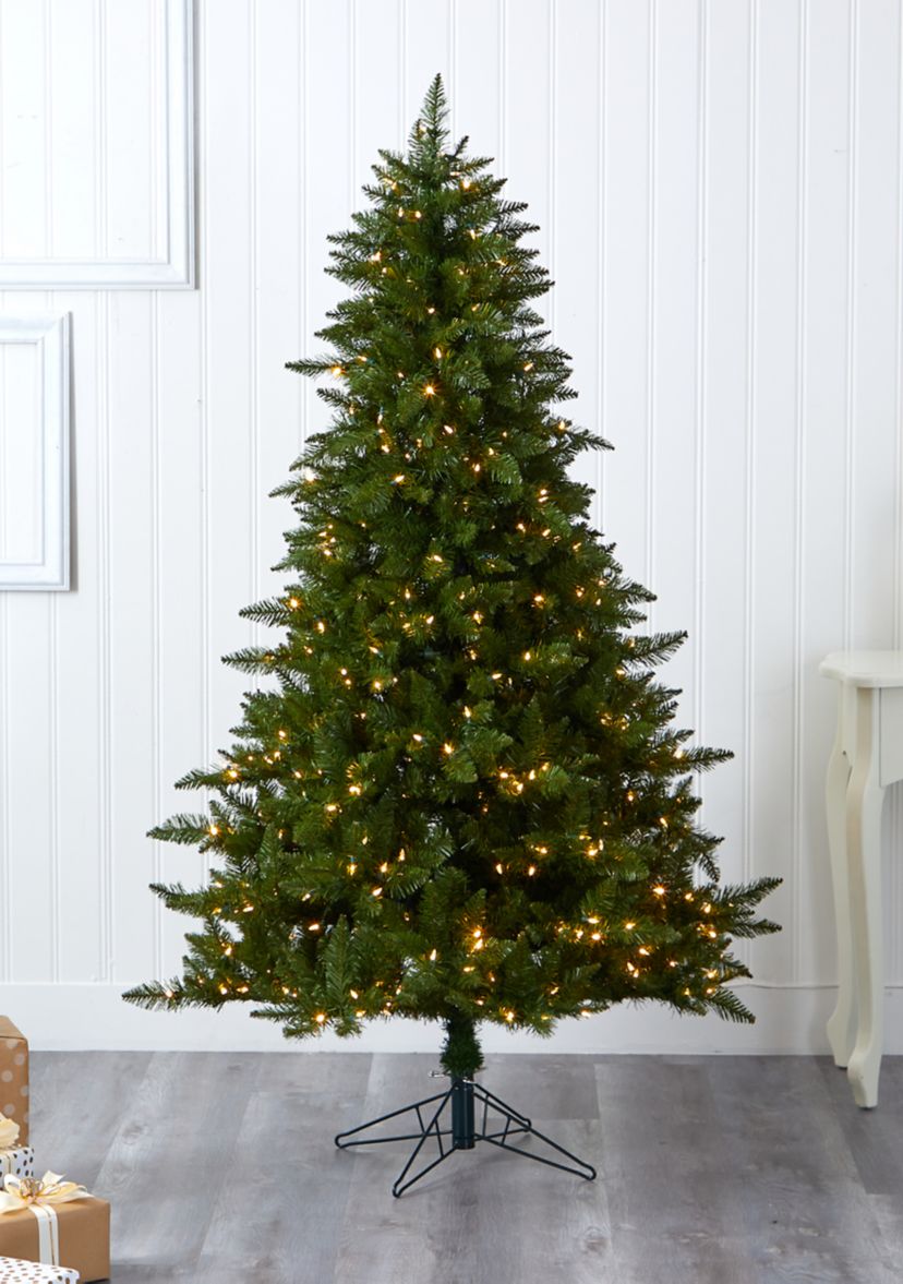 6.5 Vermont Spruce Artificial Christmas Tree with 450 Color Changing (Multifunction with Remote Control) LED Lights with Instant Connect Technology and 984 Bendable Branches 