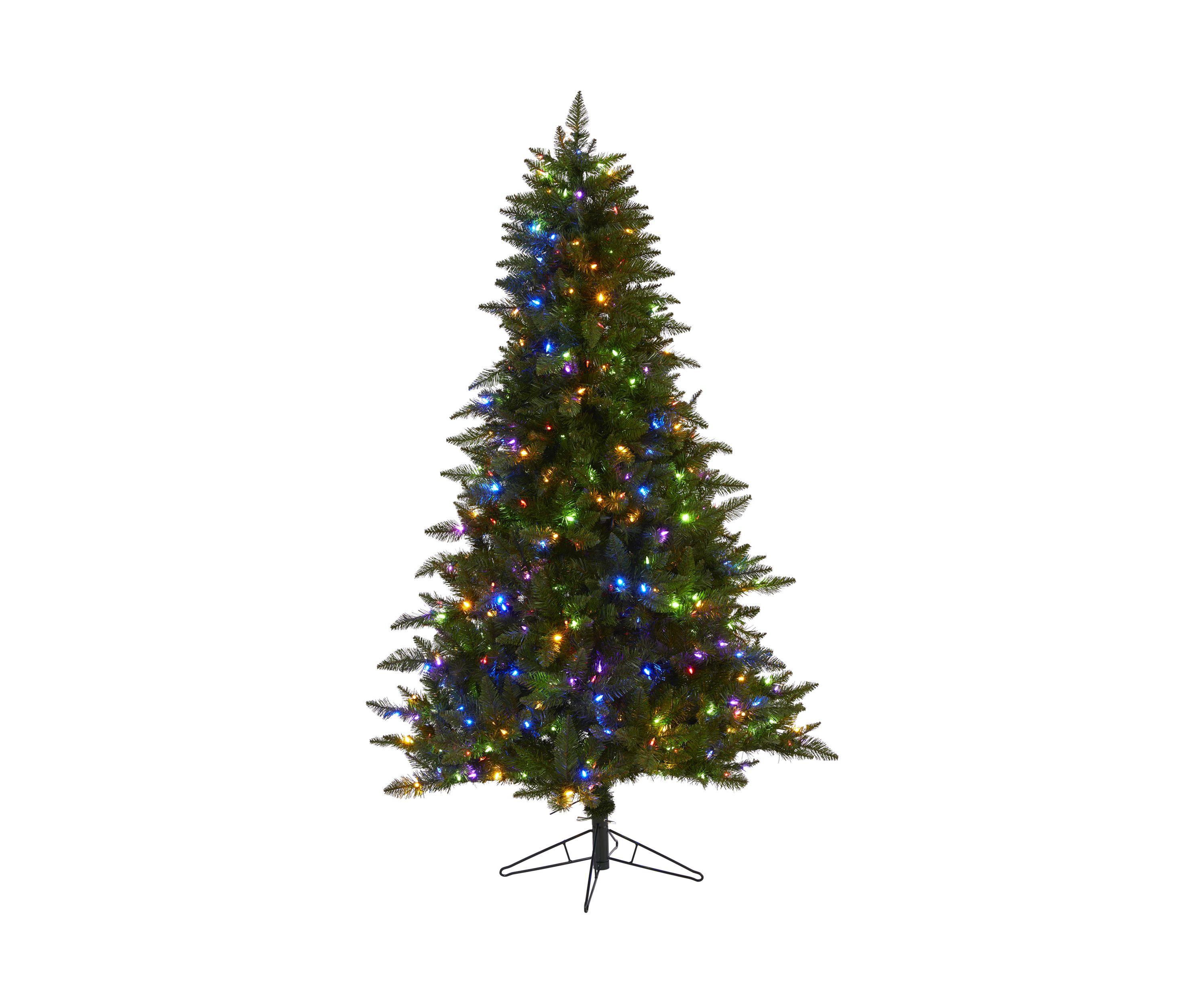 6.5 Vermont Spruce Artificial Christmas Tree with 450 Color Changing (Multifunction with Remote Control) LED Lights with Instant Connect Technology and 984 Bendable Branches 