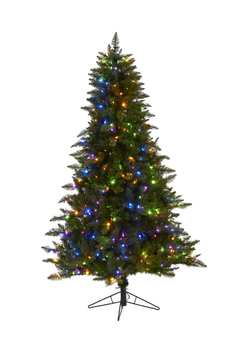 6.5 Vermont Spruce Artificial Christmas Tree with 450 Color Changing (Multifunction with Remote Control) LED Lights with Instant Connect Technology and 984 Bendable Branches 