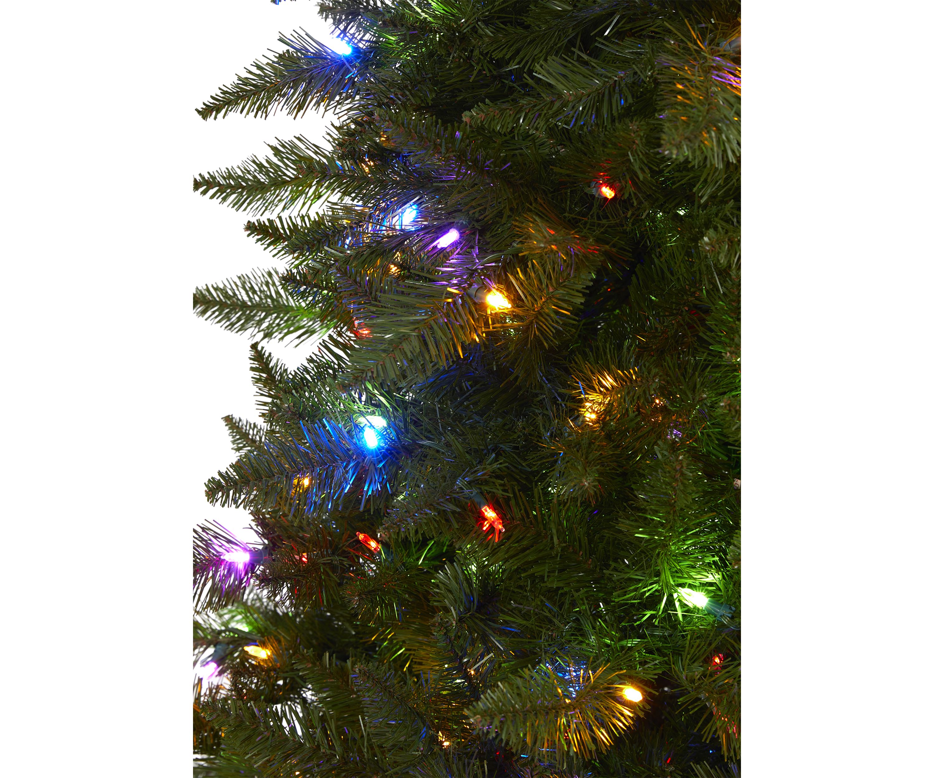 6.5 Vermont Spruce Artificial Christmas Tree with 450 Color Changing (Multifunction with Remote Control) LED Lights with Instant Connect Technology and 984 Bendable Branches 