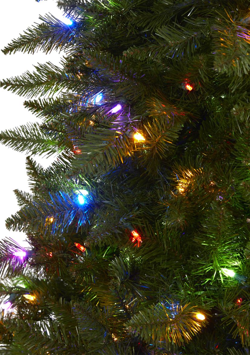 6.5 Vermont Spruce Artificial Christmas Tree with 450 Color Changing (Multifunction with Remote Control) LED Lights with Instant Connect Technology and 984 Bendable Branches 