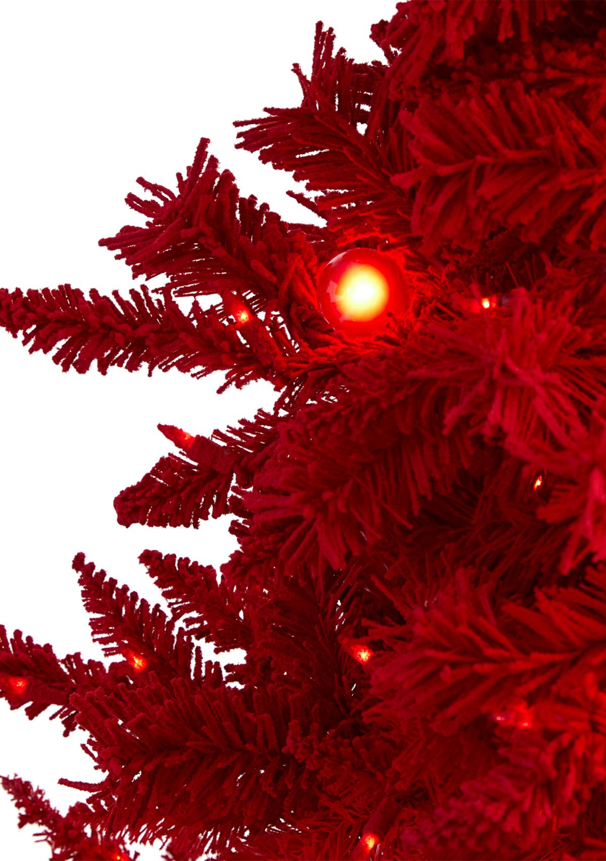 Flocked Fraser Fir Christmas Tree with Globe Bulbs and Bendable Branches