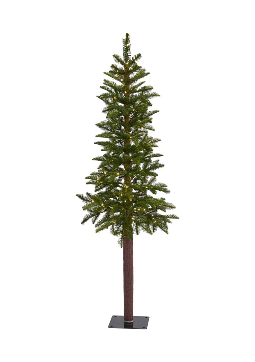 5 Foot Alaskan Alpine Artificial Christmas Tree with 100 Clear Microdot (Multifunction) LED Lights and 92 Bendable Branches