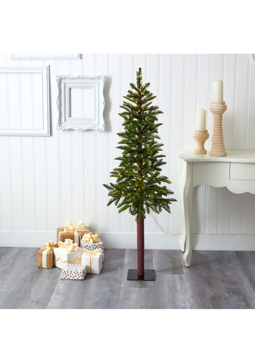 5 Foot Alaskan Alpine Artificial Christmas Tree with 100 Clear Microdot (Multifunction) LED Lights and 92 Bendable Branches