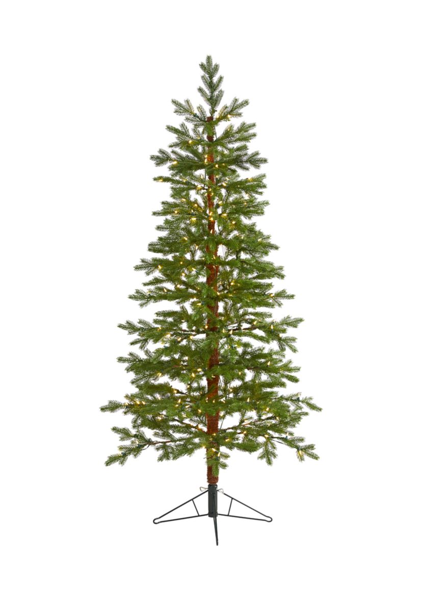 6.5 Foot Fairbanks Fir Artificial Christmas Tree with 250 Clear Warm (Multifunction) LED Lights and 208 Bendable Branches
