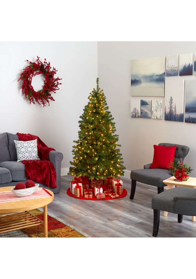 6 Foot Springfield Artificial Christmas Tree with 300 Warm Clear Lights and 596 Tips