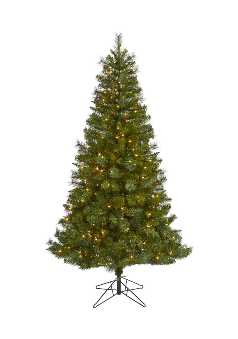 6 Foot Mount Hood Spruce Artificial Christmas Tree with 300 Warm White Lights and 673 Bendable Branches