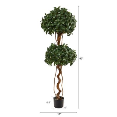 5-Foot Sweet Bay Double Ball Topiary Artificial Tree