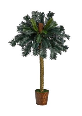 5-Foot Sago Palm Artificial Tree in Basket