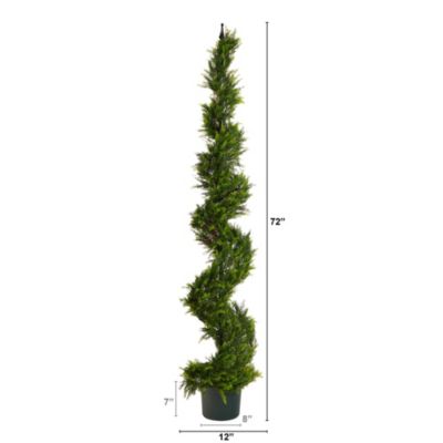 6-Foot Cypress Spiral Topiary Artificial Tree