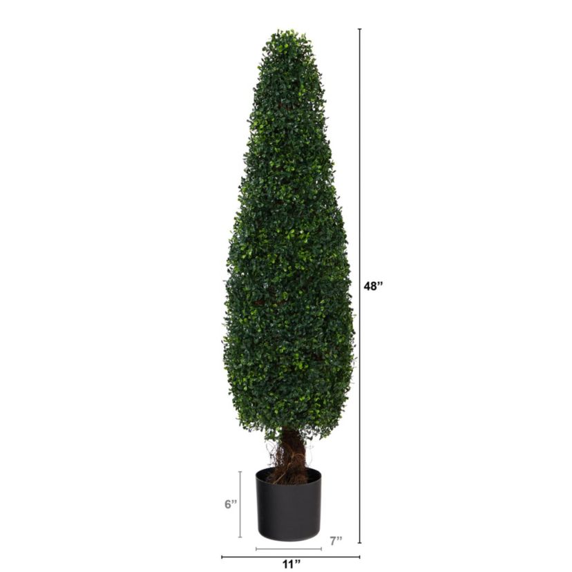 4-Foot Boxwood Topiary Artificial Tree UV Resistant (Indoor/Outdoor)