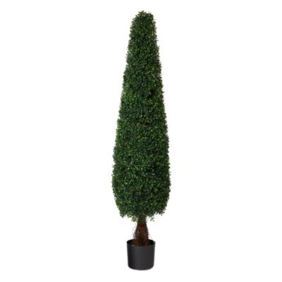 Nearly Natural 5-Foot Boxwood Topiary Artificial Tree UV Resistant (Indoor/Outdoor), Green