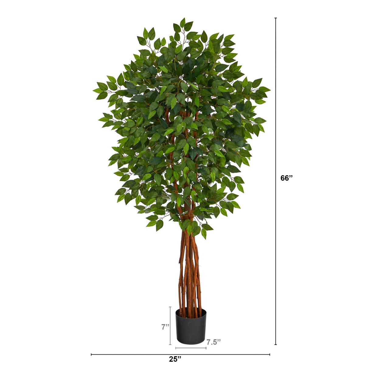 5.5-Foot Super Deluxe Natural Trunk Ficus Artificial Tree with Natural Trunk