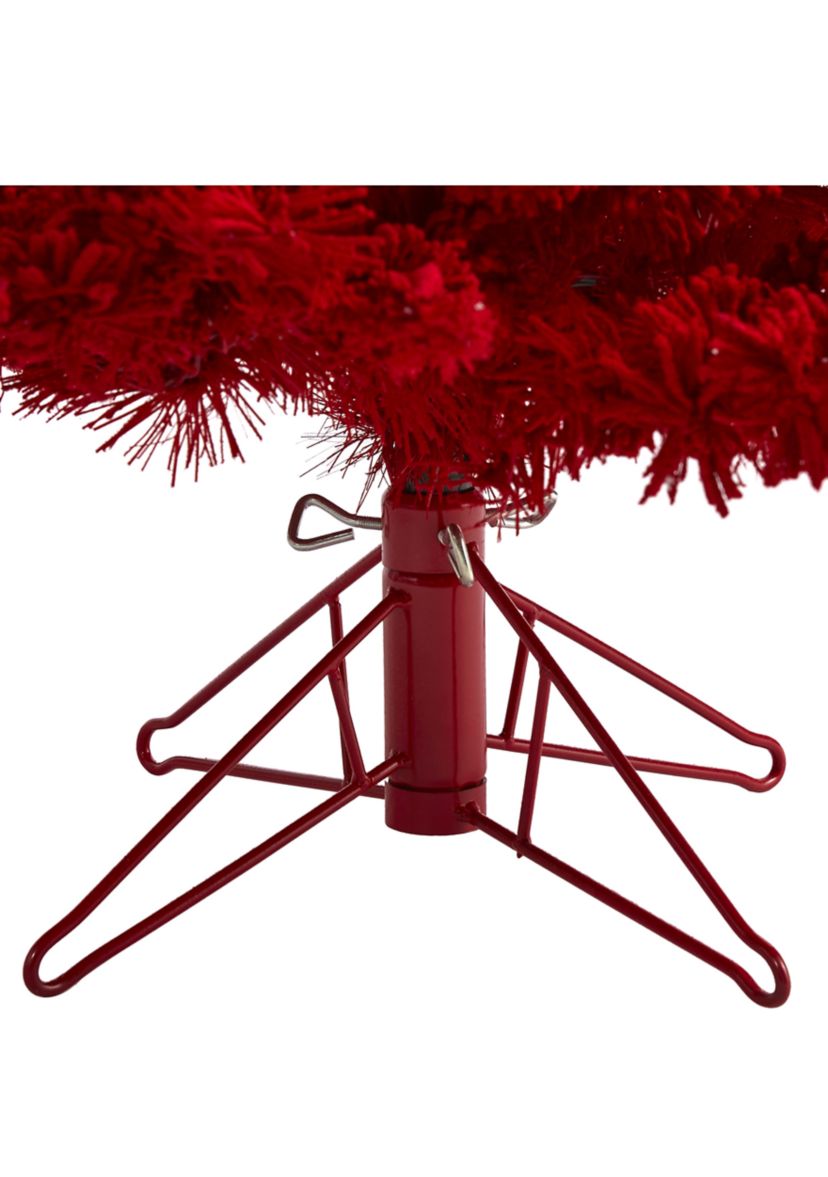 5 Foot Flocked Fraser Fir Christmas Tree with Globe Bulbs and Bendable Branches