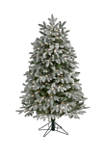 5 Foot Flocked Colorado Mountain Fir Artificial Christmas Tree with 300 Warm White Microdot (Multifunction) LED Lights with Instant Connect Technology and 511 Bendable Branches