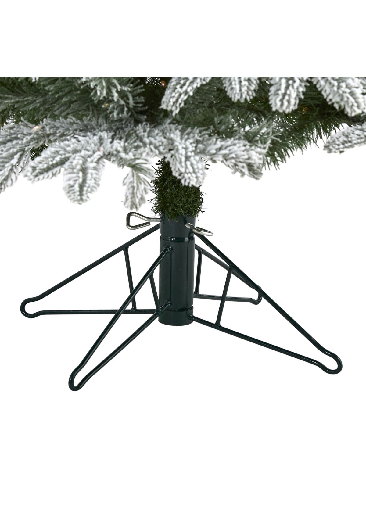 5 Foot Flocked Colorado Mountain Fir Artificial Christmas Tree with 300 Warm White Microdot (Multifunction) LED Lights with Instant Connect Technology and 511 Bendable Branches