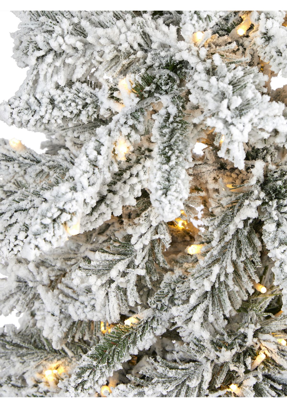 5 Foot Flocked Grand Northern Rocky Fir Artificial Christmas Tree with 650 Warm Micro (Multifunction with Remote Control) LED Lights, Instant Connect Technology and 386 Bendable Branches