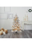5 Foot Flocked Grand Northern Rocky Fir Artificial Christmas Tree with 650 Warm Micro (Multifunction with Remote Control) LED Lights, Instant Connect Technology and 386 Bendable Branches