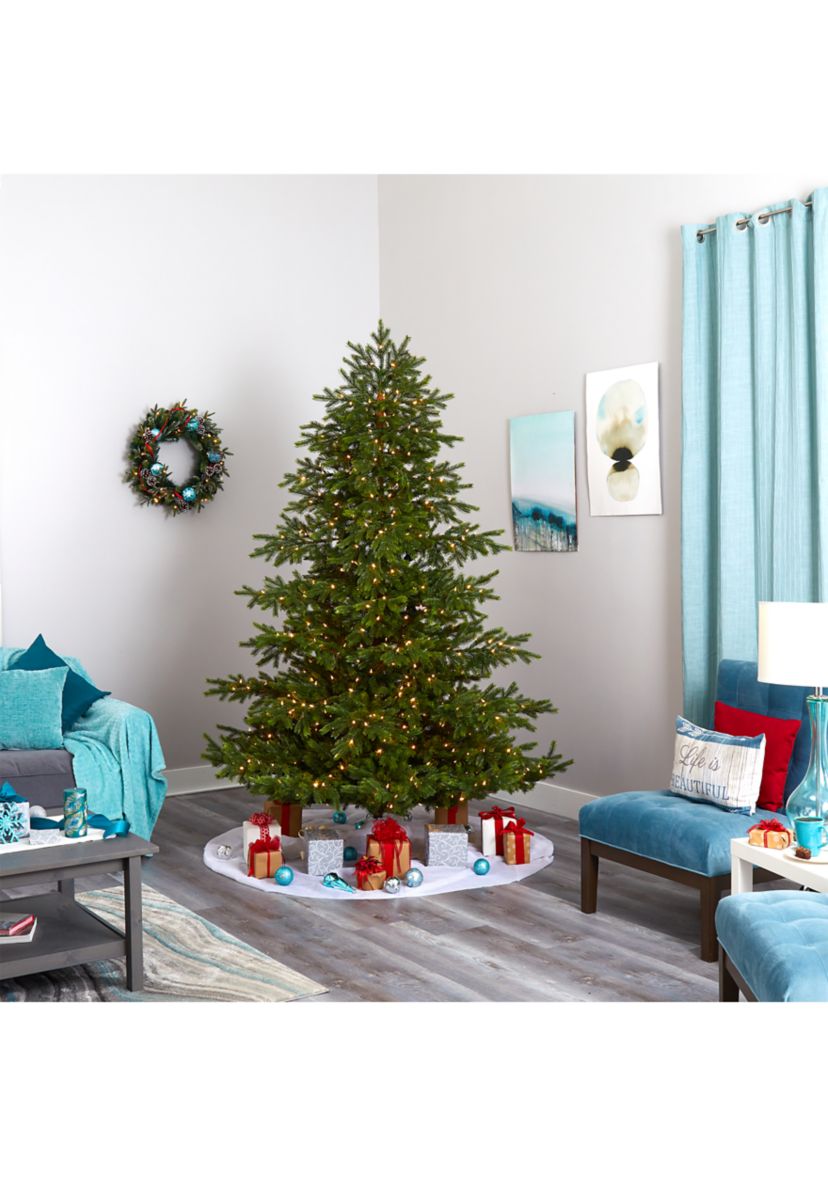 7.5 Foot South Carolina Spruce Real Touch Artificial Christmas Tree with 650 (Multifunction) Warm White LED Lights with Instant Connect Technology and 1081 Bendable Branches