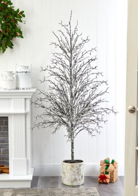 Nearly Natural Snowed Twig Tree