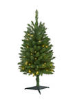 3 Foot Slim Green Mountain Pine Artificial Christmas Tree with 50 Clear LED Lights