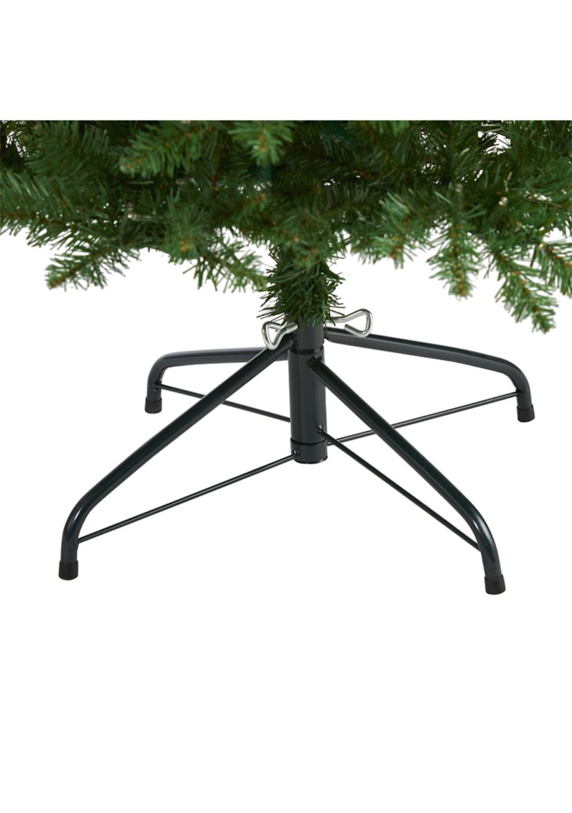 6 Foot Slim Green Mountain Pine Artificial Christmas Tree with 250 Clear LED Lights