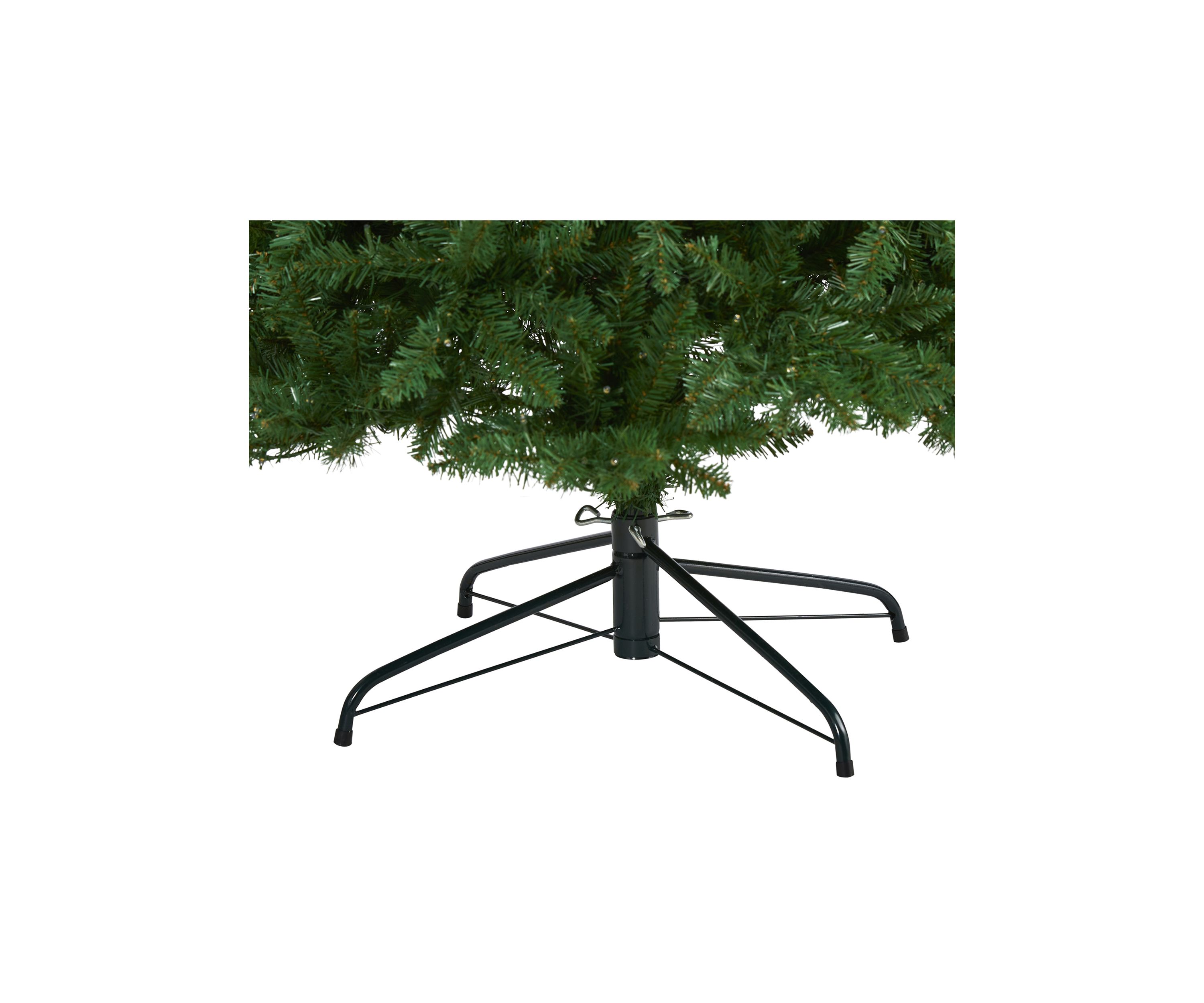 9 Foot Slim Green Mountain Pine Artificial Christmas Tree with 600 Clear LED Lights
