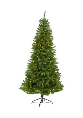 6.5 Foot Green Valley Fir Artificial Christmas Tree with 350 Clear LED Lights 1125 Bendable Branches