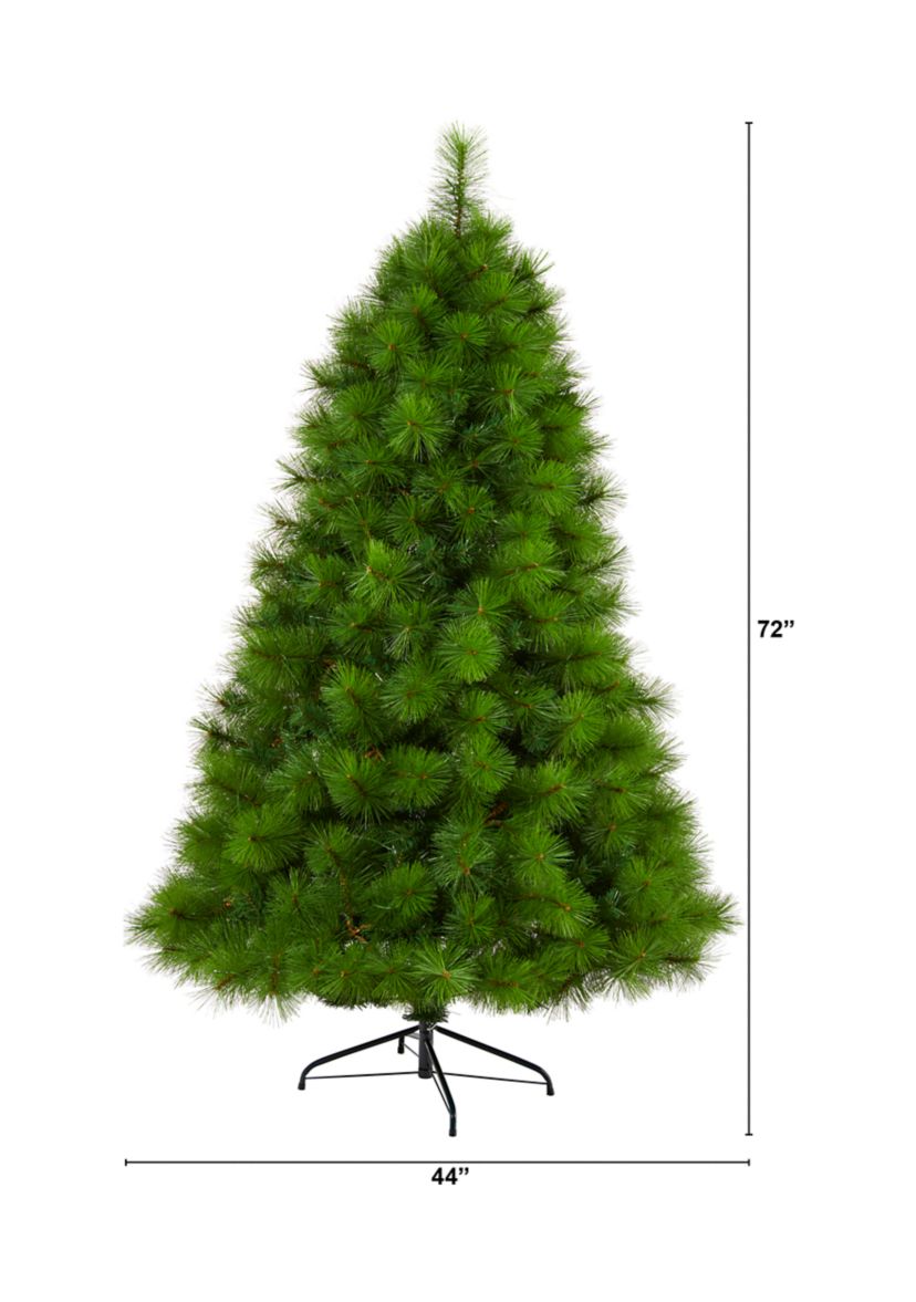 6 Foot Green Scotch Pine Artificial Christmas Tree with 300 Clear LED Lights
