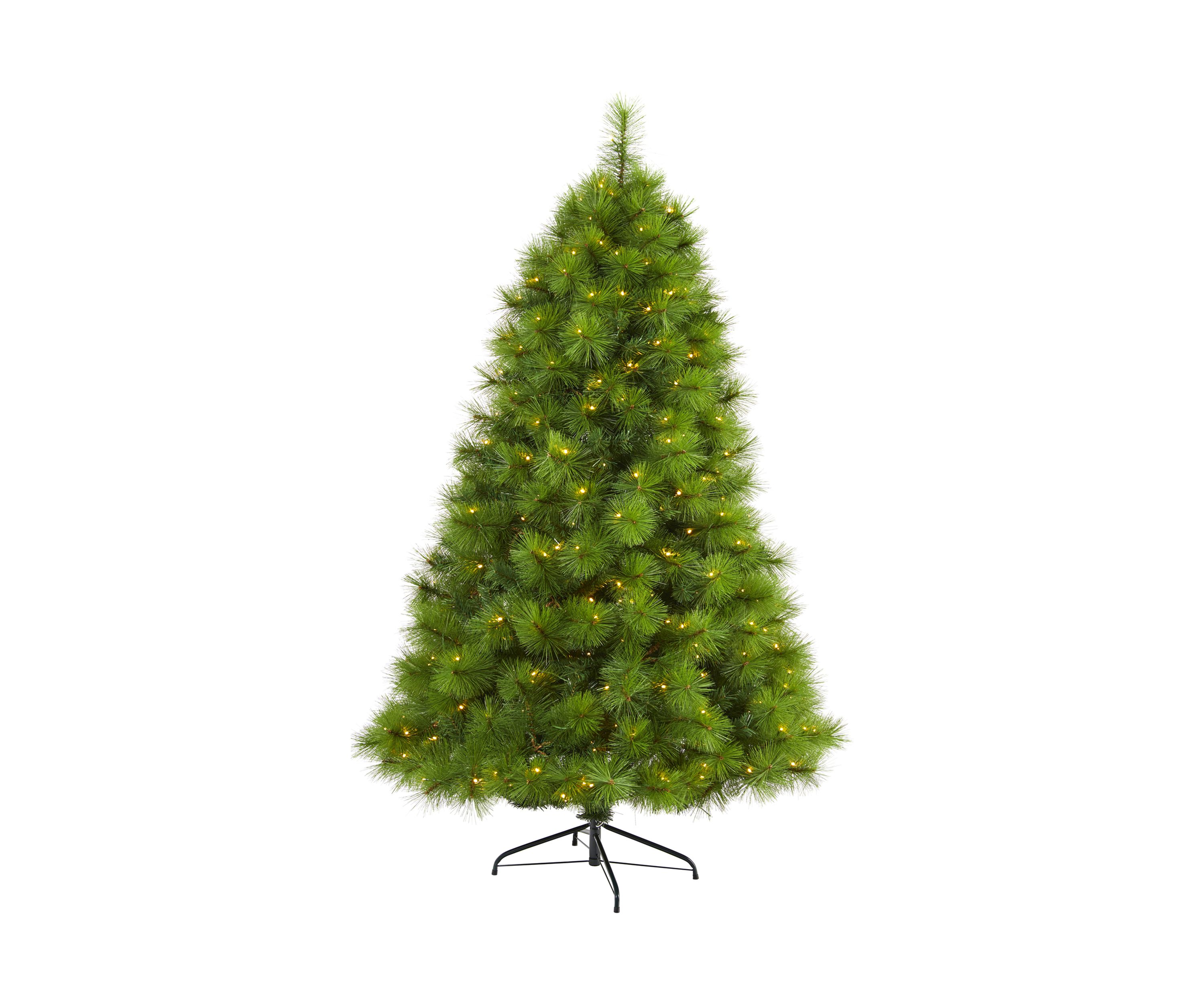 6 Foot Green Scotch Pine Artificial Christmas Tree with 300 Clear LED Lights
