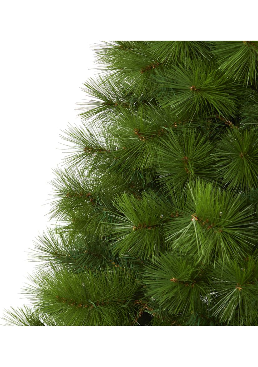 6 Foot Green Scotch Pine Artificial Christmas Tree with 300 Clear LED Lights