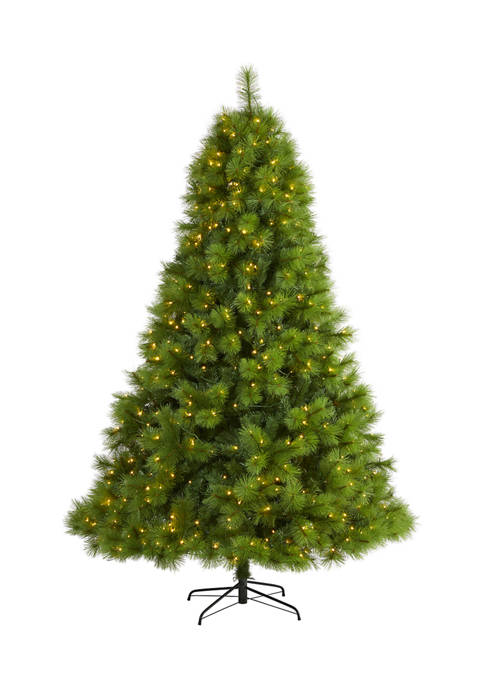 7.5 Foot Green Scotch Pine Artificial Christmas Tree with 550 Clear LED Lights