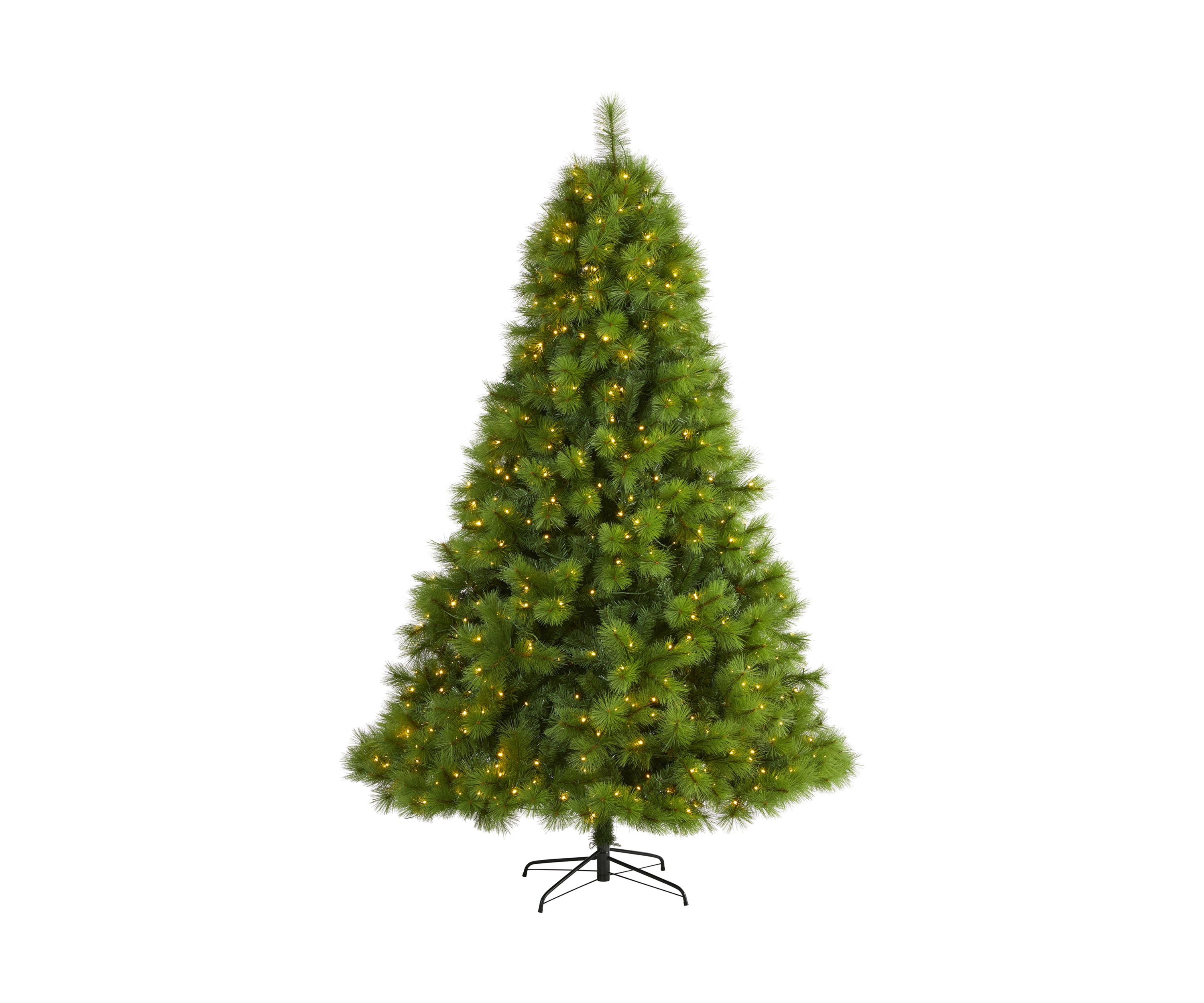 8 Foot Green Scotch Pine Artificial Christmas Tree with 600 Clear LED Lights