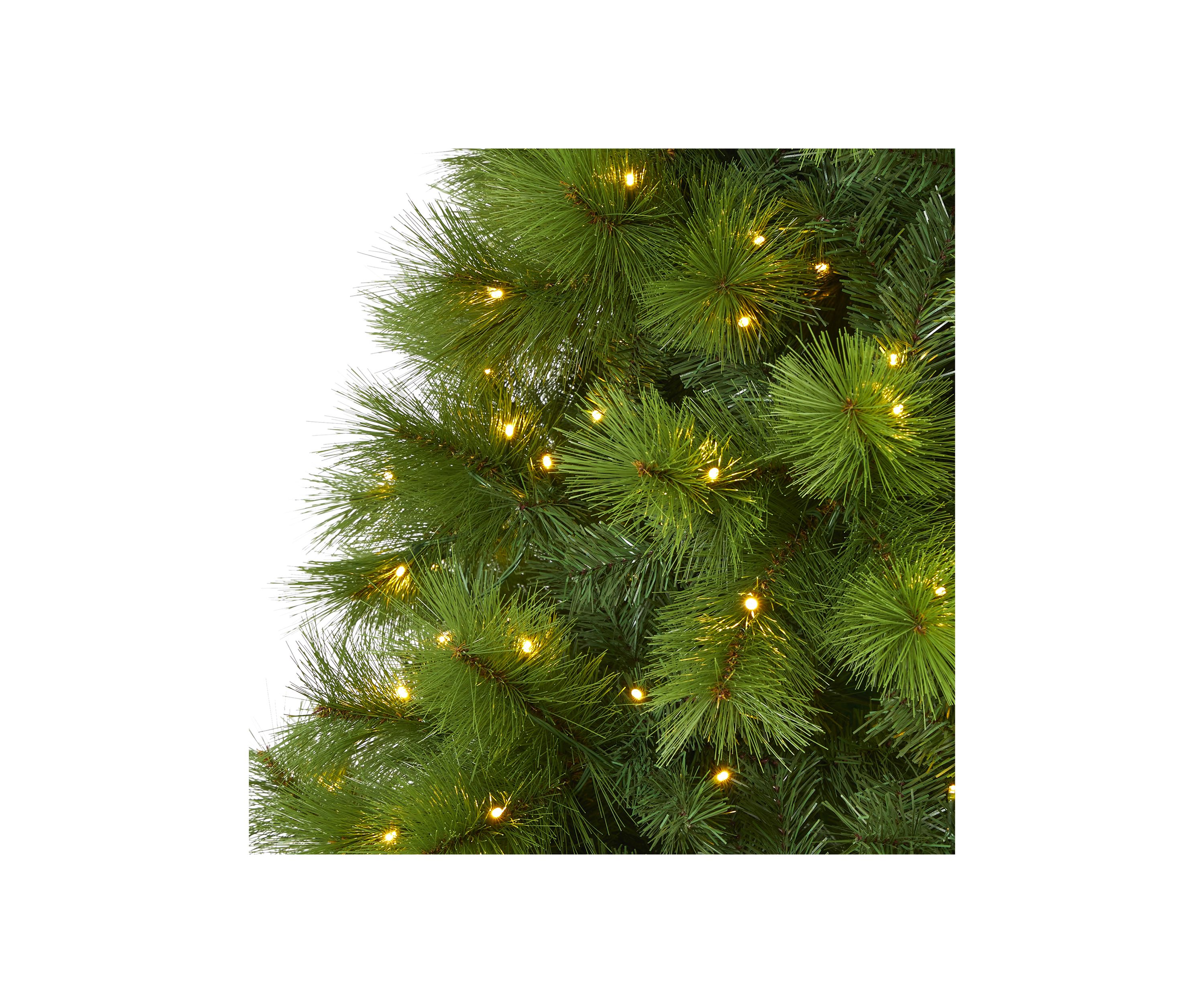 8 Foot Green Scotch Pine Artificial Christmas Tree with 600 Clear LED Lights