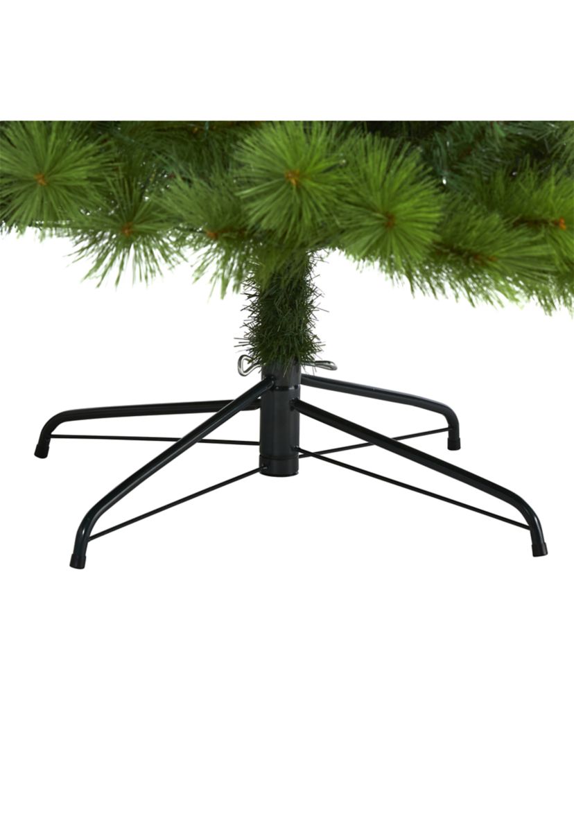 8 Foot Green Scotch Pine Artificial Christmas Tree with 600 Clear LED Lights