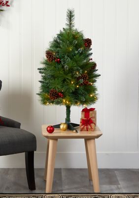Nearly Natural Montana Pine Christmas Tree with Berries, Green, 3 Foot