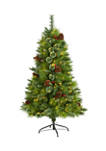 5 Foot Montana Mixed Pine Artificial Christmas Tree with Pine Cones, Berries and 250 Clear LED Lights